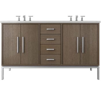 Vander 72" Rift White Oak Double Bath Vanity In Smoked Modern