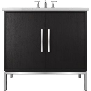Vander 48″ Rift White Oak Single Bath Vanity In Classic Black
