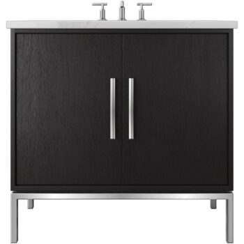 Vander 48" Rift White Oak Single Bath Vanity In Classic Black