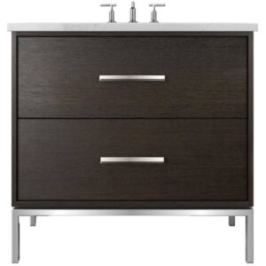 Vander 42″ Rift White Oak Two-Drawer Single Bath Vanity In Rich Brown