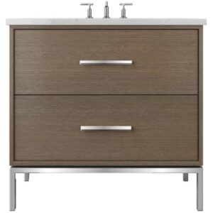 Vander 42″ Rift White Oak Two-Drawer Single Bath Vanity In Smoked Modern