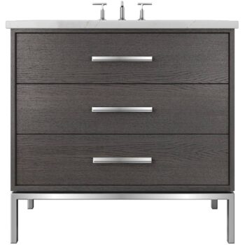 Vander 30" Rift White Oak Three-Drawer Single Bath Vanity In Gray Weathered