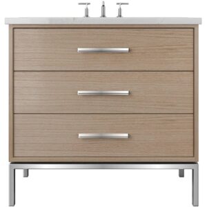 Vander 42″ Rift White Oak Three-Drawer Single Bath Vanity In Natural Weathered