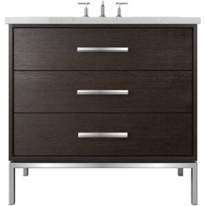 Vander 42″ Rift White Oak Three-Drawer Single Bath Vanity In Rich Brown