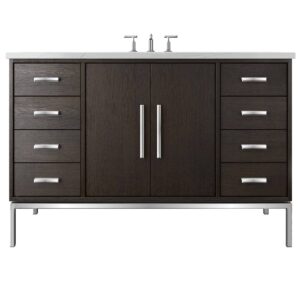 Vander 60″ Rift White Oak Single Extra Wide Bath Vanity In Rich Brown
