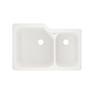 ROHL Allia™ 33″ Fireclay 2 Bowl Undermount Kitchen Sink In Pergame
