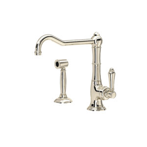 ROHL Acqui® Extended Spout Kitchen Faucet With Side Spray In Polished Nickel