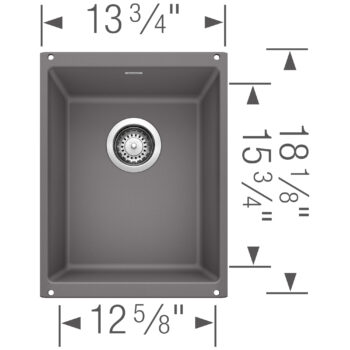 Blanco Precis SILGRANIT 13" Undermount Bar Sink - Cinder - Image 3