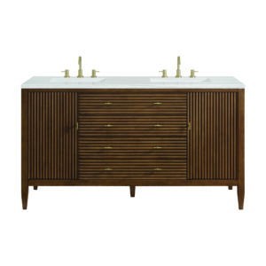 Myrrin 60" Double Vanity, Mid Century Walnut