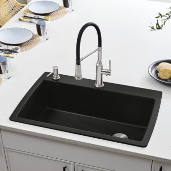 Blanco Diamond SILGRANIT 33.5" Super Single Dual Mount Kitchen Sink - Coal Black - Image 2