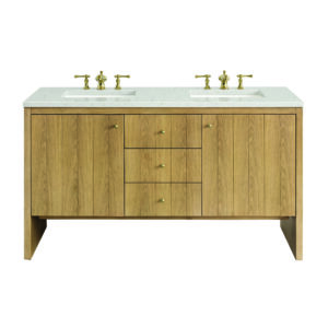 Hudson 60" Double Vanity, Light Natural Oak