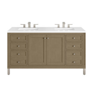 Chicago 60″ Double Vanity, Walnut Whisper