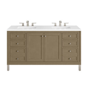 Chicago 60″ Double Vanity, Walnut Whisper