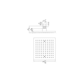 Dawn® Single Function Rectangle Rain Showerhead, Chrome - Image 2