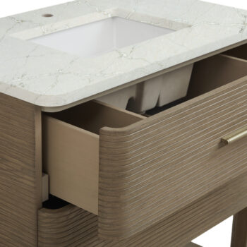 Lucian 36" Single Vanity, Pebble Oak w/ 3 CM Victorian Silver Quartz Top - Image 6