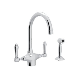 ROHL San Julio® Two Handle Kitchen Faucet With Side Spray In Polished Chrome