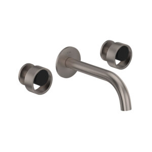 ROHL Eclissi™ Wall Mount Lavatory Faucet Trim With C-Spout In Satin Nickel/Matte Black