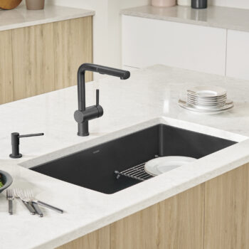 Blanco Precis SILGRANIT 32" Super Single Undermount Kitchen Sink - Anthracite - Image 2