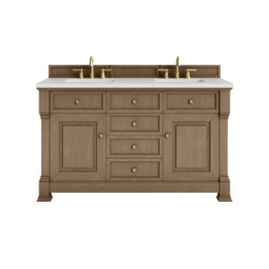 Brookfield 60" Double Vanity, Pecan