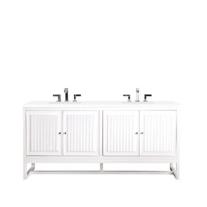 Athens 72″ Double Vanity, Glossy White