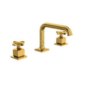 ROHL Apothecary™ Widespread Lavatory Faucet With U-Spout In Unlacquered Brass