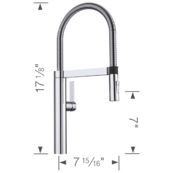 Blanco Blancoculina Semi-Pro Pull-Down Dual-Spray Kitchen Faucet 1.8 GPM - Chrome - Image 11