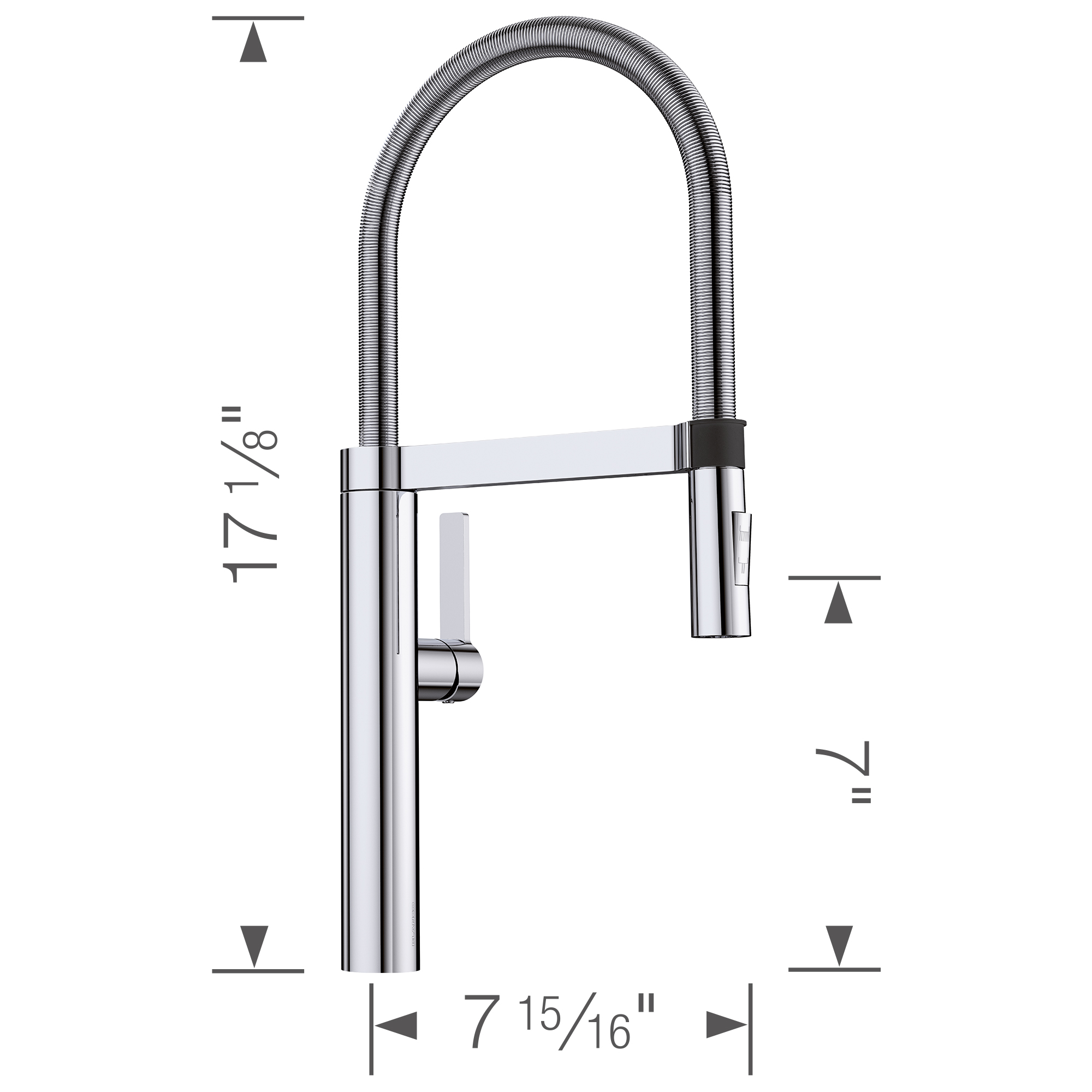 Blanco Blancoculina Semi-Pro Pull-Down Dual-Spray Kitchen Faucet 1.8 GPM - Chrome - Image 11