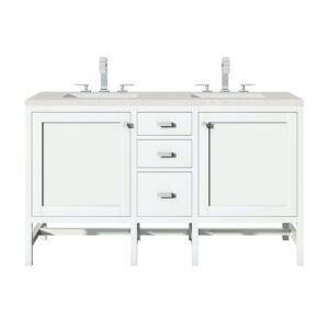 Addison 60" Double Vanity, Glossy White
