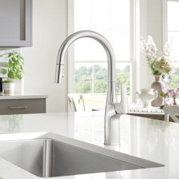 Blanco Rivana High-Arc Pull-Down Dual-Spray Kitchen Faucet 1.5 GPM - PVD Steel - Image 7