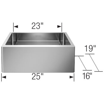 Blanco Quatrus R15 25" Single Bowl Apron-Front Stainless Steel Farmhouse Sink - Image 5