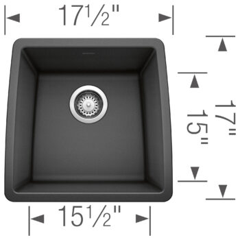 Blanco Performa SILGRANIT 17" Undermount Bar Sink - Anthracite - Image 3