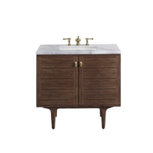 Amberly 36" Single Vanity, Mid-Century Walnut