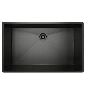 ROHL Forze™ 30″ Single Bowl Stainless Steel Kitchen Sink In Black Stainless Steel