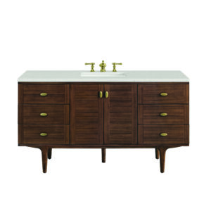 Amberly 60" Single Vanity, Mid-Century Walnut