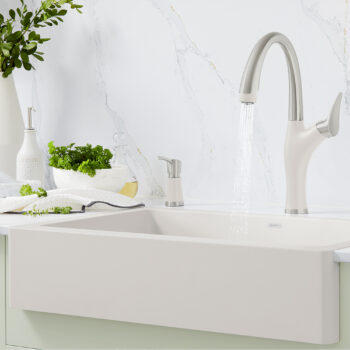 Blanco Artona Pull-Down Dual-Spray Kitchen Faucet 1.5 GPM - PVD Steel/Soft White - Image 4