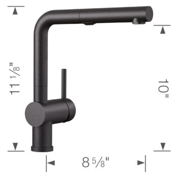 Blanco Linus Low Arc Pull-Out Dual-Spray Kitchen Faucet 1.5 GPM - Anthracite - Image 6
