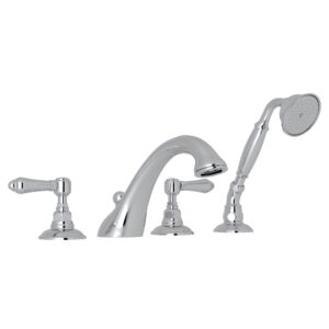 ROHL Acqui® 4-Hole Deck Mount Tub Filler In Polished Chrome