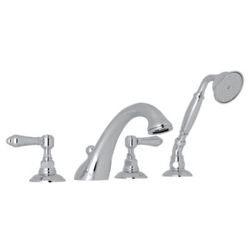ROHL Acqui® 4-Hole Deck Mount Tub Filler In Polished Chrome