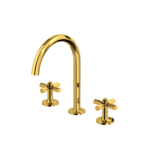 ROHL Modelle™ Widespread Lavatory Faucet With C-Spout In Unlacquered Brass