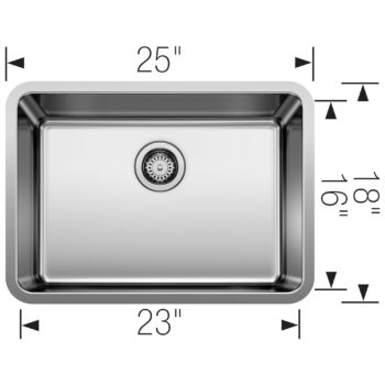Blanco Formera 25" Single Bowl Undermount Stainless Steel Kitchen Sink - Image 3