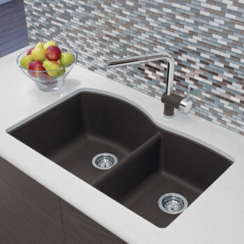 Blanco Diamond SILGRANIT 32" 60/40 Double Bowl Undermount Kitchen Sink - Café - Image 2