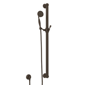 ROHL Handshower Set With 39″ Grab Bar and Single Function Handshower In Tuscan Brass