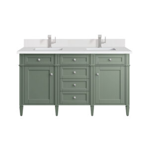 Brittany 60" Double Vanity, Smokey Celadon
