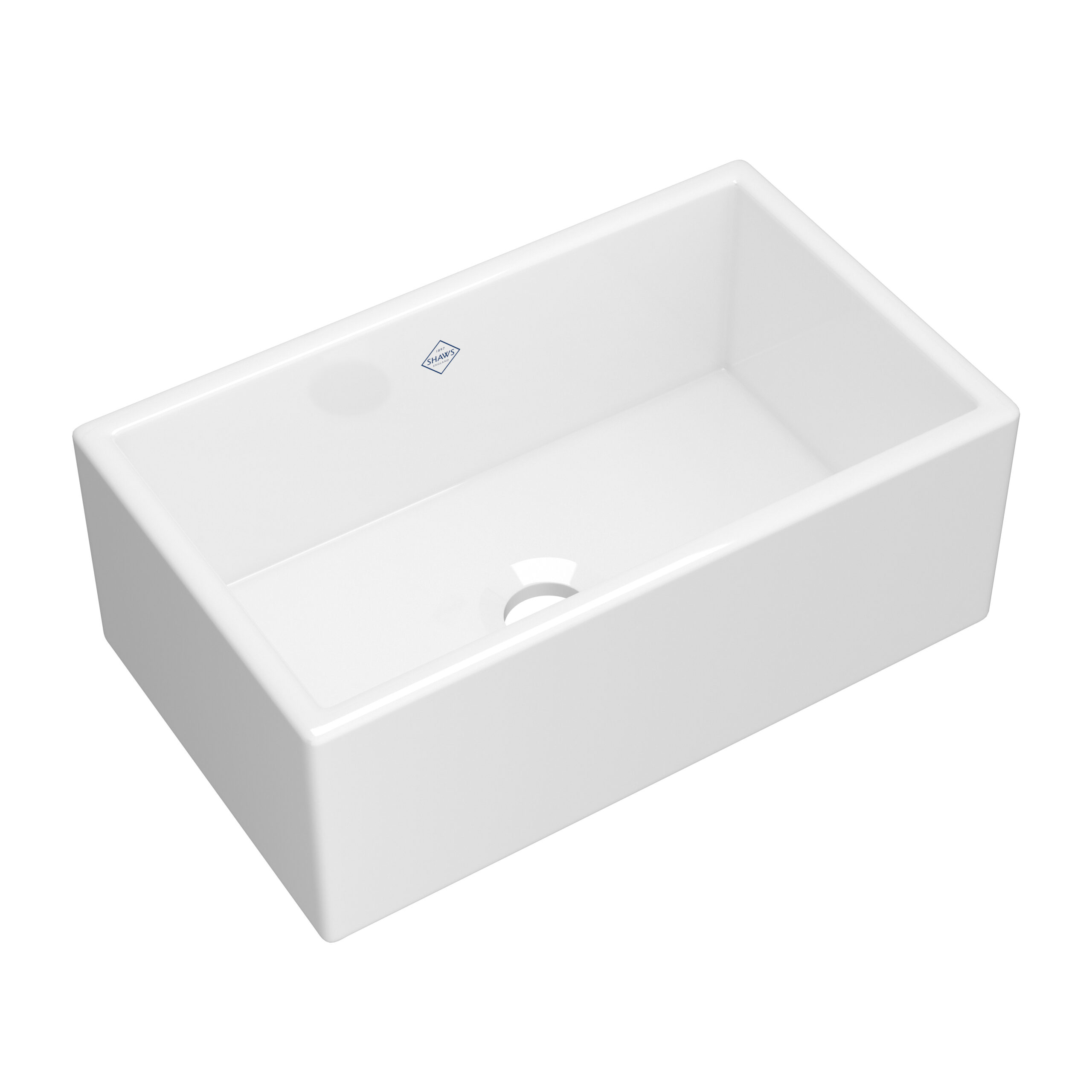 Shaws Shaker™ 30" Single Bowl Farmhouse Apron Front Fireclay Kitchen Sink In White (WH)