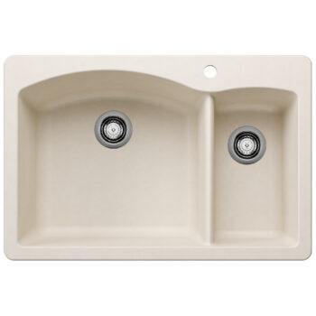 Blanco Diamond SILGRANIT 33" 70/30 Double Bowl Dual Mount Kitchen Sink - Soft White