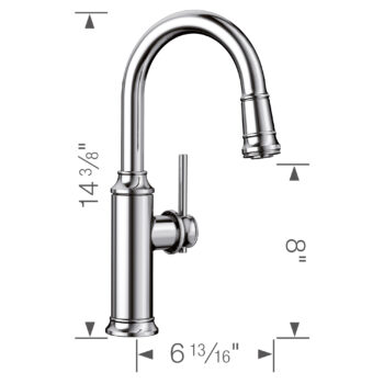 Blanco Empressa Pull-Down Bar Faucet 1.5 GPM - Chrome - Image 4