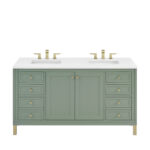 Chicago 60" Double Vanity, Smokey Celadon