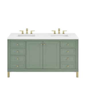 Chicago 60″ Double Vanity, Smokey Celadon