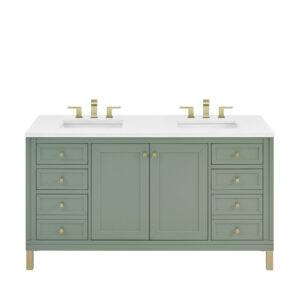 Chicago 60″ Double Vanity, Smokey Celadon
