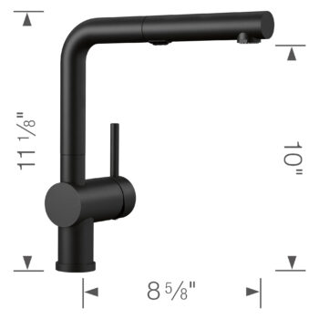 Blanco Linus Low Arc Pull-Out Dual-Spray Kitchen Faucet 1.5 GPM - Coal Black - Image 7